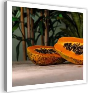 Obraz na plátně Ovocné listy papáji Příroda - 40x40 cm