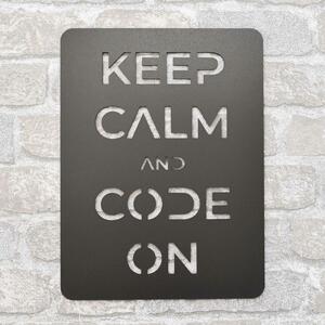 DUBLEZ | Drevená tabuľka na stenu - Keep calm and code on