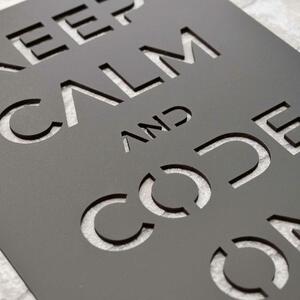 DUBLEZ | Drevená tabuľka na stenu - Keep calm and code on