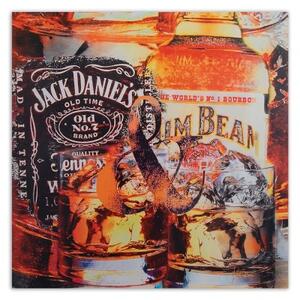 Obraz na plátně Láhev whisky Alkohol - 30x30 cm