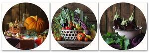 Obraz na plátně třídílný Ovoce a zelenina - 90x30 cm