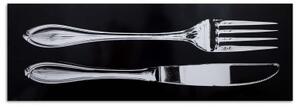 Obraz na plátně Příbory Vidlička Nůž Stříbro - 90x30 cm