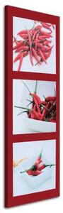 Obraz na plátně Červené chilli papričky - 30x90 cm