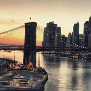 Ozdobný paraván New York City Brooklynský most - 145x170 cm, štvordielny, klasický paraván
