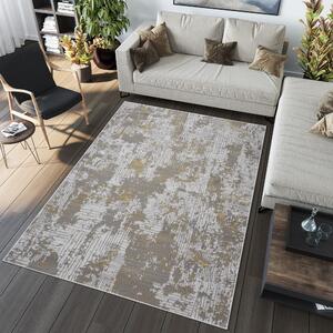 Moderný koberec sivej farby so zlatým motívom Sivá Šírka: 160 cm | Dĺžka: 230 cm