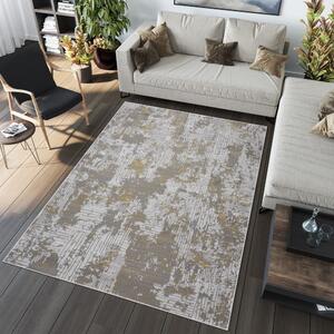 Moderný koberec sivej farby so zlatým motívom Šírka: 80 cm | Dĺžka: 150 cm