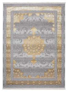 Exkluzívny koberec sivej farby so zlatým orientálnym vzorom Sivá Šírka: 200 cm | Dĺžka: 300 cm