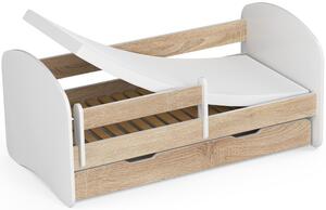 Detská posteľ Pranshi (dub sonoma) (s matracom). Vlastná spoľahlivá doprava až k Vám domov. 1070765