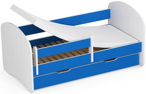 Detská posteľ Pranshi (modrá) (s matracom). Vlastná spoľahlivá doprava až k Vám domov. 1070767