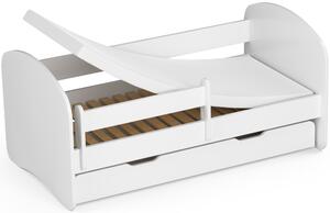 Detská posteľ Pranshi (biela) (s matracom). Vlastná spoľahlivá doprava až k Vám domov. 1070769