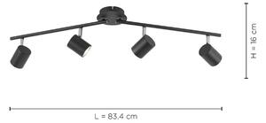 Stropné bodové svietidlo Tarik GU10-LED 4-svetelné antracitové