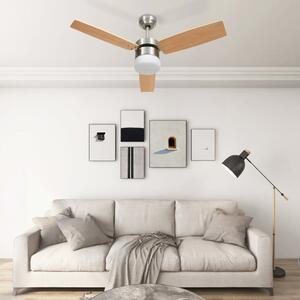 Stropný ventilátor so svetlom a ovládačom 108 cm, svetlohnedý