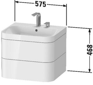 Duravit Happy D.2 Plus umývadlo so skrinkou 57.5 cm biela HP4635O2222