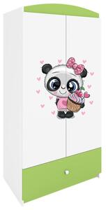 Kocot kids Detská šatníková skriňa BABYDREAMS Panda zelená