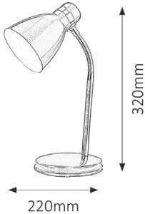 Rabalux Patric stolová lampa 1x40 W strieborná 4206