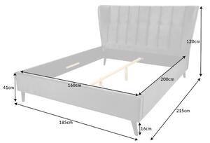 Dizajnová posteľ Violetta 160 x 200 cm tmavosivý zamat