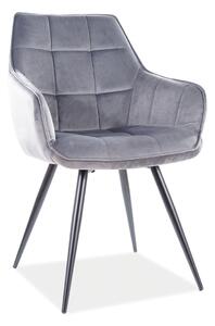 Jedálenské čalúnené sivé kreslo/stolička N-965