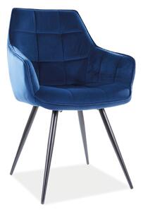 Jedálenské čalúnené modré kreslo/stolička N-965