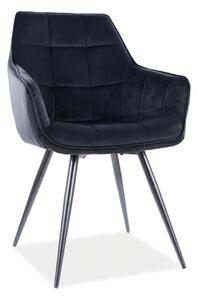 Jedálenské čalúnené čierne kreslo/stolička N-965