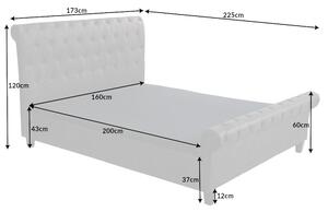 Dizajnová posteľ Viviano 160 x 200 cm tmavosivá