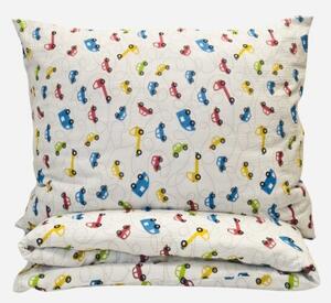 Mušelínové obliečky Autičko TiaHome - Detský set 130x90cm + 65x45cm