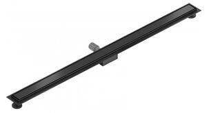 Lineárny odtokový žľab 140 cm MEXEN FLAT 2v1 čierny