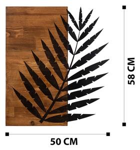 Wallity Nástenná drevená dekorácia LEAF 2 hnedá/čierna