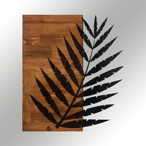 Wallity Nástenná drevená dekorácia LEAF 2 hnedá/čierna