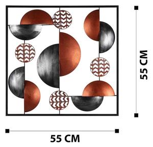 Wallity Nástěnná kovová dekorace AURORA 55 cm černá/měděná