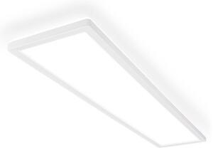 Briloner LED stropné svietidlo Tava A, 98x20 cm, plast, biela, Biela / opálová, Obývacia izba / jedáleň, Plast, Moderný, Stropné svetlo