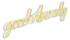 Hanah Home Nástenná neónová dekorácia Good Vibes Only žltá