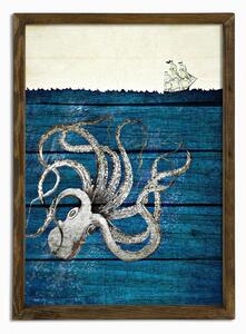Wallity Nástenný obraz Octopus 50x70 cm modrý