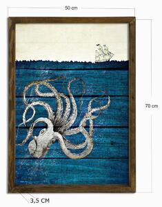 Wallity Nástenný obraz Octopus 50x70 cm modrý