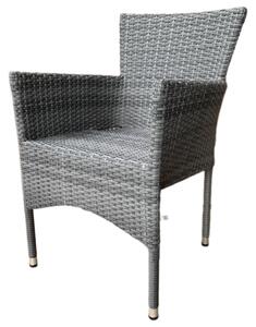 Autronic - Židle zahradní, šedý umělý ratan, kov, stohovatelná. - AZC-S2118 GREY AKCE NOVINKA