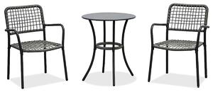 Autronic - Balkónový set 1+2, stůl 60x60, židle umělý ratan barva antracit, kov antracit - AZ-L1103 GREY AKCE NOVINKA