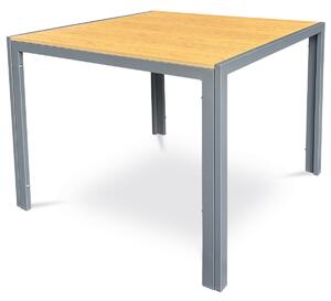 Autronic - Stůl zahradní 90x90x73, deska polywood v dekoru dubu, šedá kovová konstrukce - AZT-S1209 OAK AKCE NOVINKA