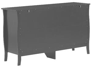 Komoda čierna skriňa so 6 zásuvkami pre obývačku predsieň spálňa 75 x 130 cm provensálsky štýl