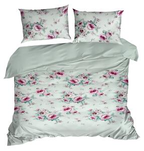 EUROFIRANY Bavlnená posteľná súprava s potlačou 220 cm x 200 cm mentolová 100 % bavlna Rozmery textílií: 220 cm x 200 cm