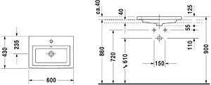 Duravit 2nd floor umývadlo 60x43 cm obdĺžnik biela 0347600000