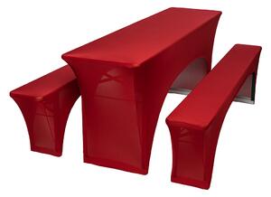 TENTino Elastický poťah na pivný set 200x50 - 200x70 cm Farba obrusu: ČERVENÁ / RED