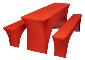 TENTino Elastický poťah na pivný set 200x50 - 200x70 cm Farba obrusu: ČERVENÁ / RED