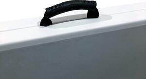 TENTino Skládací stůl 122x60 cm PŮLENÝ, bílý, STL122P Farba obrusu: ČIERNA / BLACK