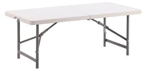 TENTino Skladací stôl 122x60 cm POLENÝ 2.akost + obrus ZADARMO Farba obrusu: BIELA / WHITE