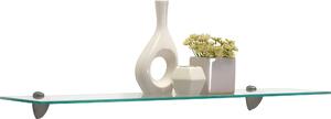 SKLENENÁ POLICA, číra, farba ušľachtilej ocele, 78/0,6/18 cm Carryhome - Regály