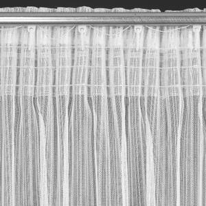 Design 91, Hotová záclona Noelia biela s riasacou páskou - jemné prúžky s lesklou niťou, š. 3 m x d. 2,7 m