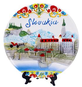 Porcelánový tanier Slovakia 3D 15cm (Plytký tanier priemer 15cm, 3D povrch)