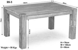 WHITE WOOD Jedálenský stôl 90x140 cm, akácia