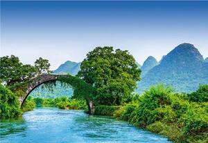 Fototapety, rozmer 368 cm x 254 cm, most pres rieku v Čině, W+G 5031-4P-1