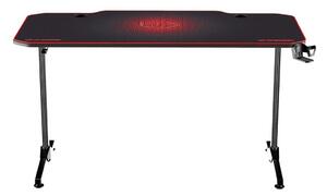 Ultradesk Herný stôl 140 x 66 cm čierna/červená FT0440 + záruka 3 roky zadarmo