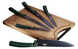 BerlingerHaus BerlingerHaus - Sada nerezových nožov s bambusovou doskou 6 ks zelená BH0009 + záruka 3 roky zadarmo